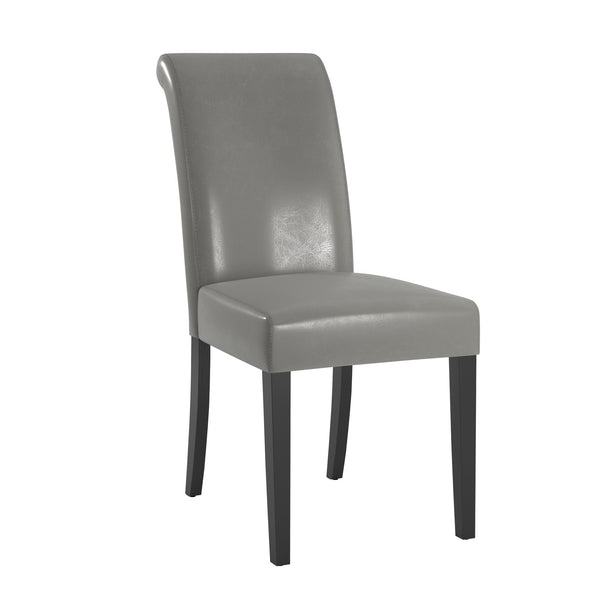 Marsello Parsons Style Faux Leather Dining Chair with Foam Cushion Rubberwood Frame