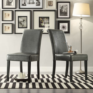 Marsello Parsons Style Faux Leather Dining Chair with Foam Cushion Rubberwood Frame