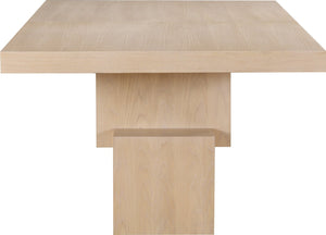 Meridian Furniture Anzio Extendable Oak Veneer Dining Table with Thick Slab Top Seats Eight to Twelve Guests Oak 722Oak-T