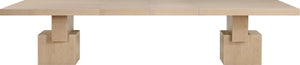 Meridian Furniture Anzio Extendable Oak Veneer Dining Table with Thick Slab Top Seats Eight to Twelve Guests Oak 722Oak-T