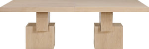 Meridian Furniture Anzio Extendable Oak Veneer Dining Table with Thick Slab Top Seats Eight to Twelve Guests Oak 722Oak-T
