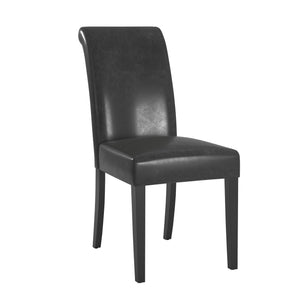 Marsello Parsons Style Faux Leather Dining Chair with Foam Cushion Rubberwood Frame