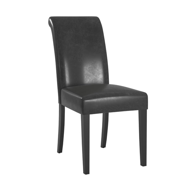 Marsello Parsons Style Faux Leather Dining Chair with Foam Cushion Rubberwood Frame
