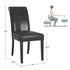 Marsello Parsons Style Faux Leather Dining Chair with Foam Cushion Rubberwood Frame