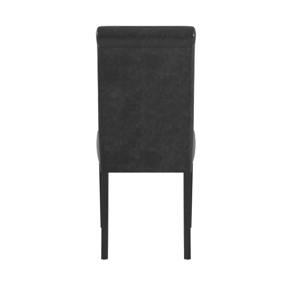Marsello Parsons Style Faux Leather Dining Chair with Foam Cushion Rubberwood Frame