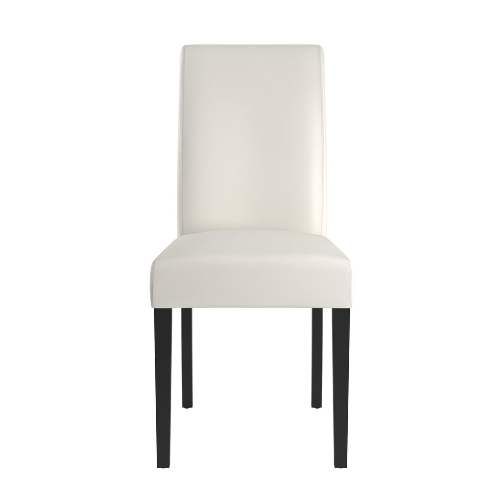 Homelegance Marsello Parsons Style Faux Leather Dining Chair with Foam Cushion Rubberwood Frame Black / White 722WHS(NEW)
