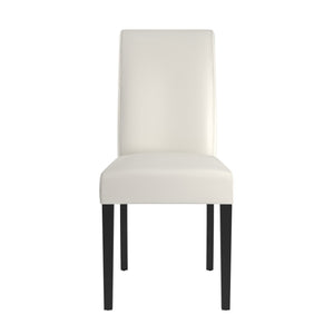 Homelegance Marsello Parsons Style Faux Leather Dining Chair with Foam Cushion Rubberwood Frame Black / White 722WHS(NEW)