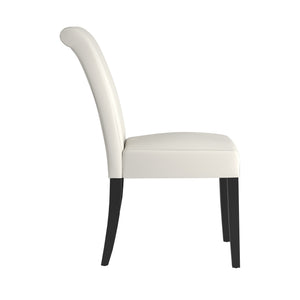 Marsello Parsons Style Faux Leather Dining Chair with Foam Cushion Rubberwood Frame