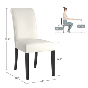 Marsello Parsons Style Faux Leather Dining Chair with Foam Cushion Rubberwood Frame