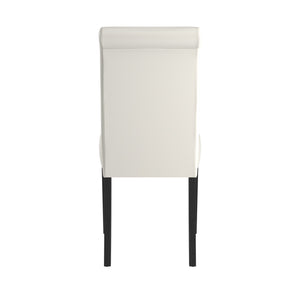 Marsello Parsons Style Faux Leather Dining Chair with Foam Cushion Rubberwood Frame