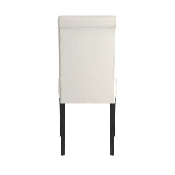 Marsello Parsons Style Faux Leather Dining Chair with Foam Cushion Rubberwood Frame