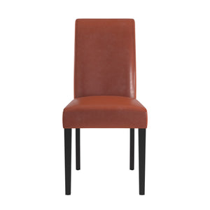 Marsello Parsons Style Faux Leather Dining Chair with Foam Cushion Rubberwood Frame