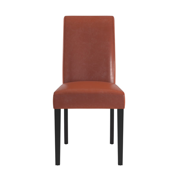 Marsello Parsons Style Faux Leather Dining Chair with Foam Cushion Rubberwood Frame