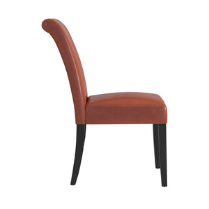 Marsello Parsons Style Faux Leather Dining Chair with Foam Cushion Rubberwood Frame