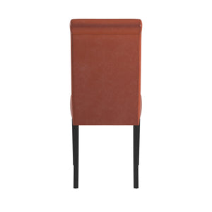 Marsello Parsons Style Faux Leather Dining Chair with Foam Cushion Rubberwood Frame