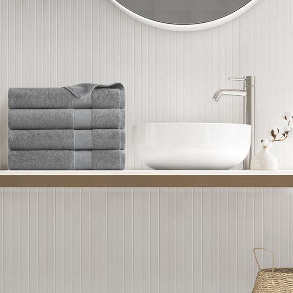 JLA Home Comfort Spaces - 500GSM Plush 6pc Towel Set Crafted from 100% Turkish Cotton for Spa Softness, Quick-Dry, Oeko-Tex Safe Charcoal AM73-0228