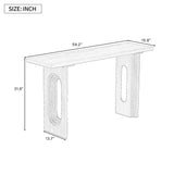 English Elm Uniquely Designed Console Table Made Of Fraxinus Mandschuric Solid Wood Veneer,With Distinctive Round Hollow Legs, Suitable For Foyer, Living Room, Or Hallway.