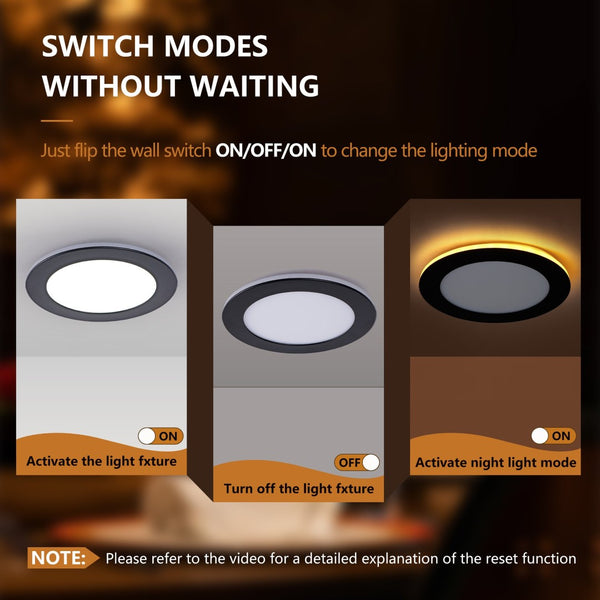 English Elm 6 Pack Slim Canless Wafer Ceiling Lights Dimmable 5cct Selectable for Any Room W2312P416001