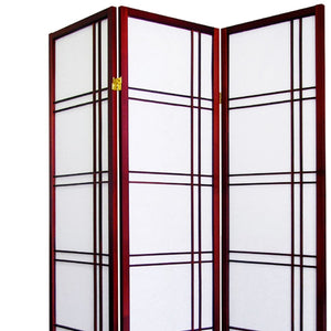 English Elm 70" Tall Girard 3-Panel Room Divider Screen In Cherry Finish - Elegant, Flexible Privacy Solution B072115962