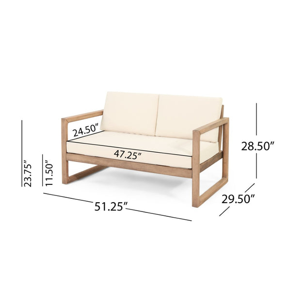 English Elm 4-pieces Acacia Hardwood Outdoor Conversation Set with Deep Cushions for Porch Decks 72310.00BBGE-2_73020.00BBGE