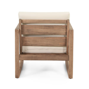 English Elm Outdoor Solid Acacia Hardwood Club Chair with Thick Water Resistant Cushion for Patio 72310.00BBGE