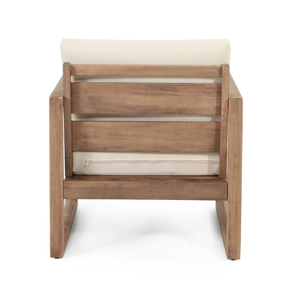 English Elm Outdoor Solid Acacia Hardwood Club Chair with Thick Water Resistant Cushion for Patio 72310.00BBGE