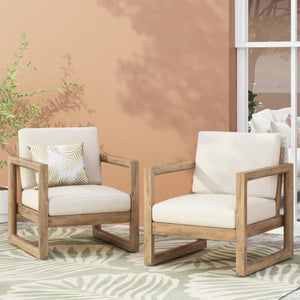 English Elm Outdoor Solid Acacia Hardwood Club Chair with Thick Water Resistant Cushion for Patio 72310.00BBGE
