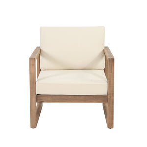 English Elm Outdoor Solid Acacia Hardwood Club Chair with Thick Water Resistant Cushion for Patio 72310.00BBGE