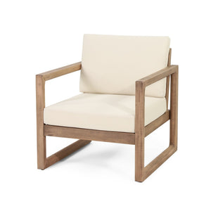 English Elm Outdoor Solid Acacia Hardwood Club Chair with Thick Water Resistant Cushion for Patio 72310.00BBGE