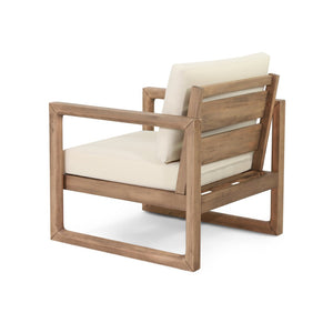 English Elm Outdoor Solid Acacia Hardwood Club Chair with Thick Water Resistant Cushion for Patio 72310.00BBGE