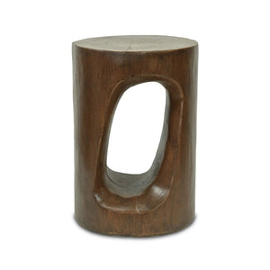 20 Inch Faux Stone Tree Stump Accent Table Rustic Natural Living Room Decor