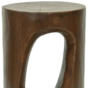 20 Inch Faux Stone Tree Stump Accent Table Rustic Natural Living Room Decor