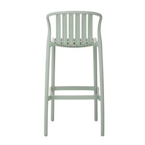 English Elm Outdoor Stackable Armless Barstools Set of 2 Uv Resistant Slat Back Patio Seating Green N780P199452G