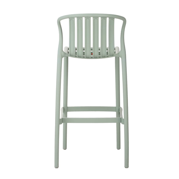 English Elm Outdoor Stackable Armless Barstools Set of 2 Uv Resistant Slat Back Patio Seating Green N780P199452G