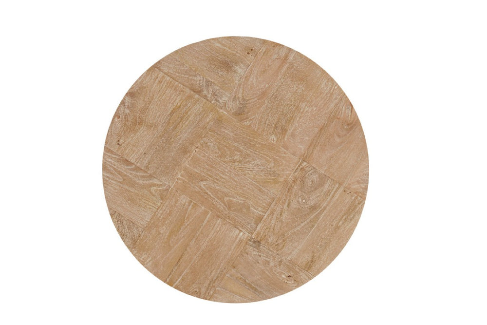 22 Inch Solid Wood Round Pedestal End Table Elegant Living Room Accent Side Piece