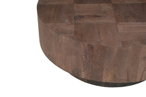 40 Inch Round Solid Wood Pedestal Coffee Table Sturdy Living Room Accent Centerpiece