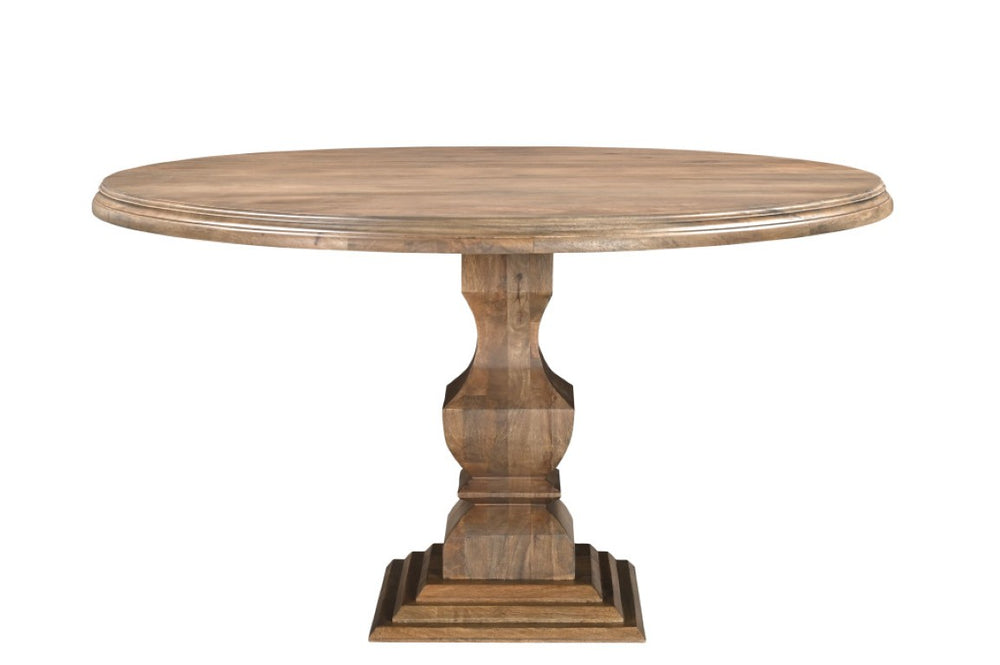 HomeRoots Five Piece Solid Wood Round Dining Set Warm Brown Finish for Casual Gatherings 723205