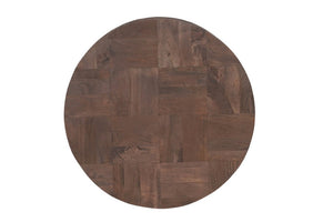 Set of Two Solid Wood Round Accent Tables Pedestal Base Living Room Display
