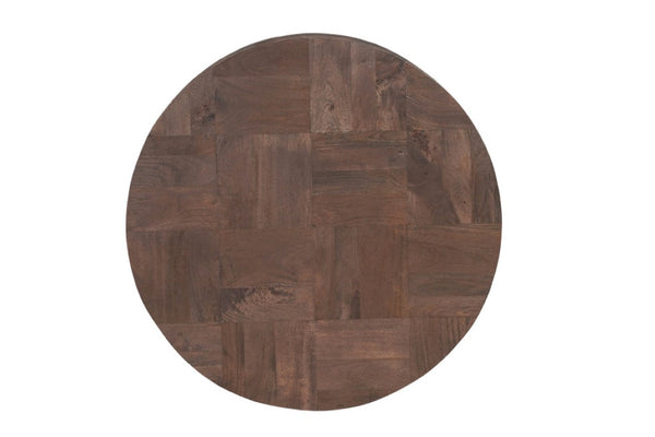 Set of Two Solid Wood Round Accent Tables Pedestal Base Living Room Display