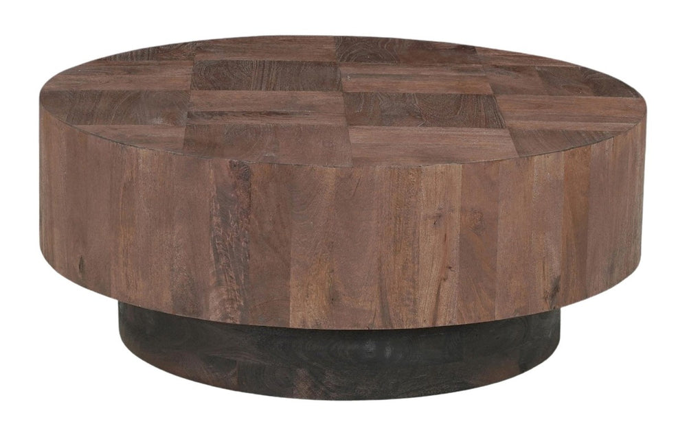 HomeRoots Set of Two Solid Wood Round Accent Tables Pedestal Base Living Room Display 723210