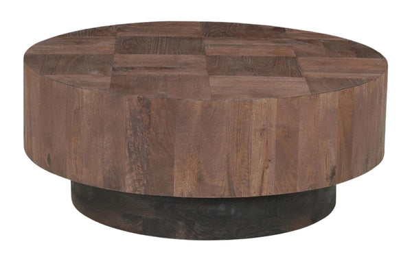 HomeRoots Set of Two Solid Wood Round Accent Tables Pedestal Base Living Room Display 723210