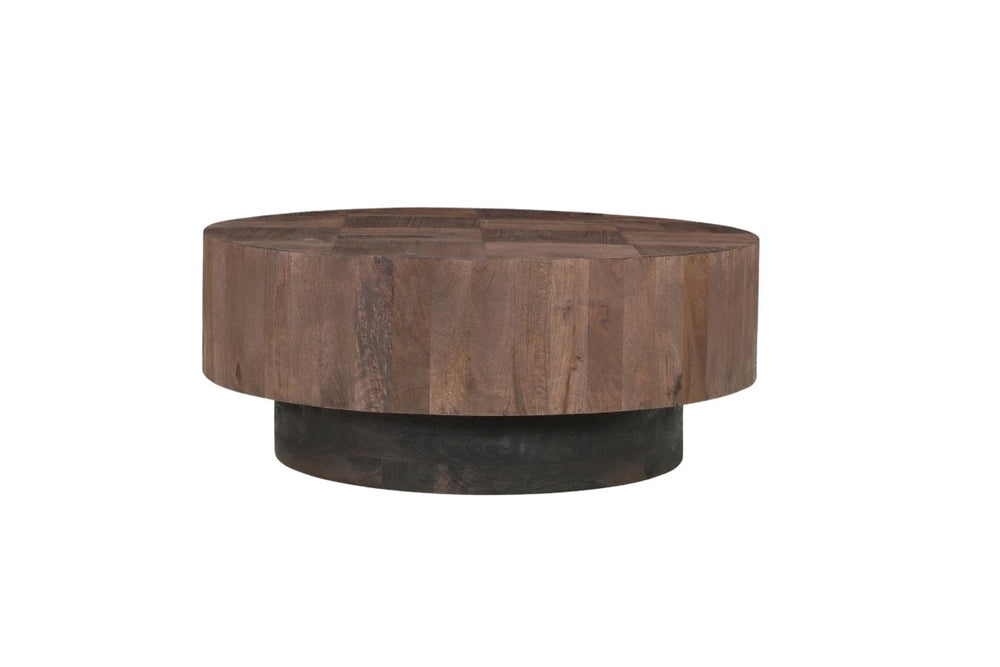 HomeRoots Set of Two Solid Wood Round Accent Tables Pedestal Base Living Room Display 723210