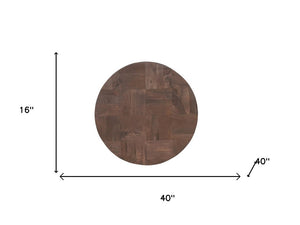 Set of Two Solid Wood Round Accent Tables Pedestal Base Living Room Display