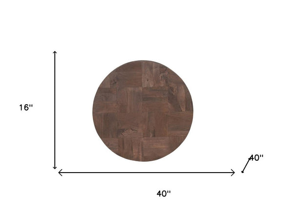 Set of Two Solid Wood Round Accent Tables Pedestal Base Living Room Display