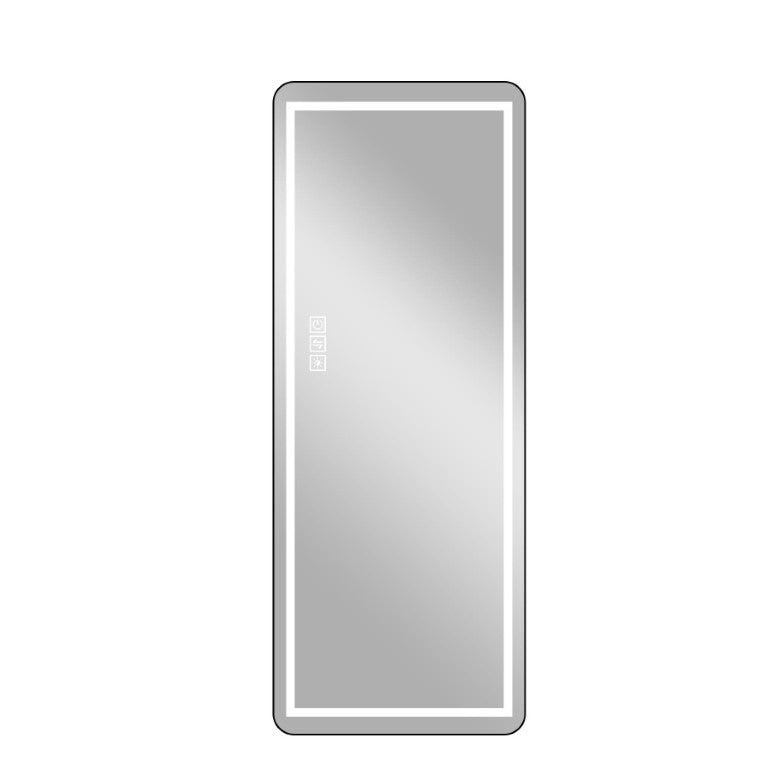 64 Inch Lighted Aluminum Frame Standing Mirror Sleek Full Body Bedroom Accent