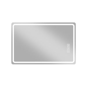 32 Inch Silver Led Lighted Vanity Wall Mirror with Anti Fog Technology for Bathroom
