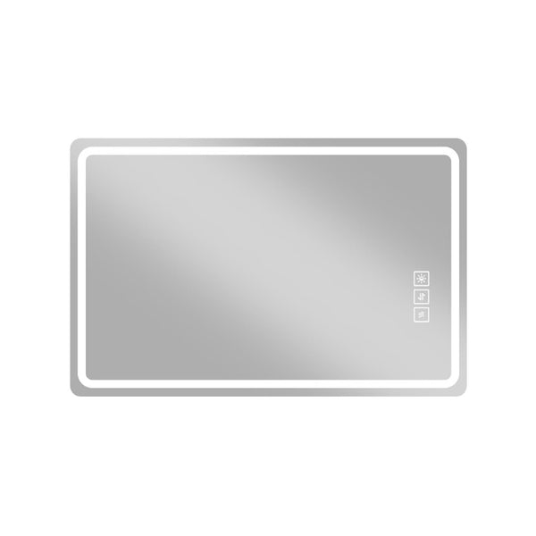 32 Inch Silver Led Lighted Vanity Wall Mirror with Anti Fog Technology for Bathroom