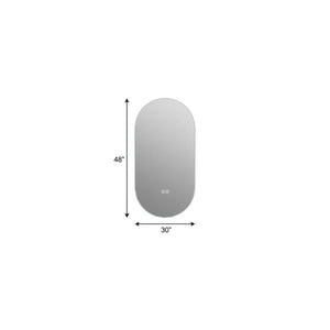48 Inch Oval Led Backlit Frameless Bathroom Mirror with Anti Fog for Modern Vanity Walls