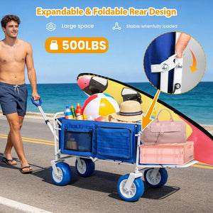English Elm Beach Wagon with Extendable Tailgate All-terrain Tires and 500 Lb Steel Frame W2932P426706
