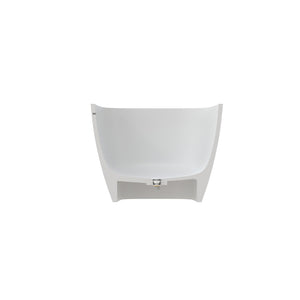 English Elm 59" Freestanding Soaking Tub Matte White Stone Resin Deep Basin Spa Bathroom T3785P490212